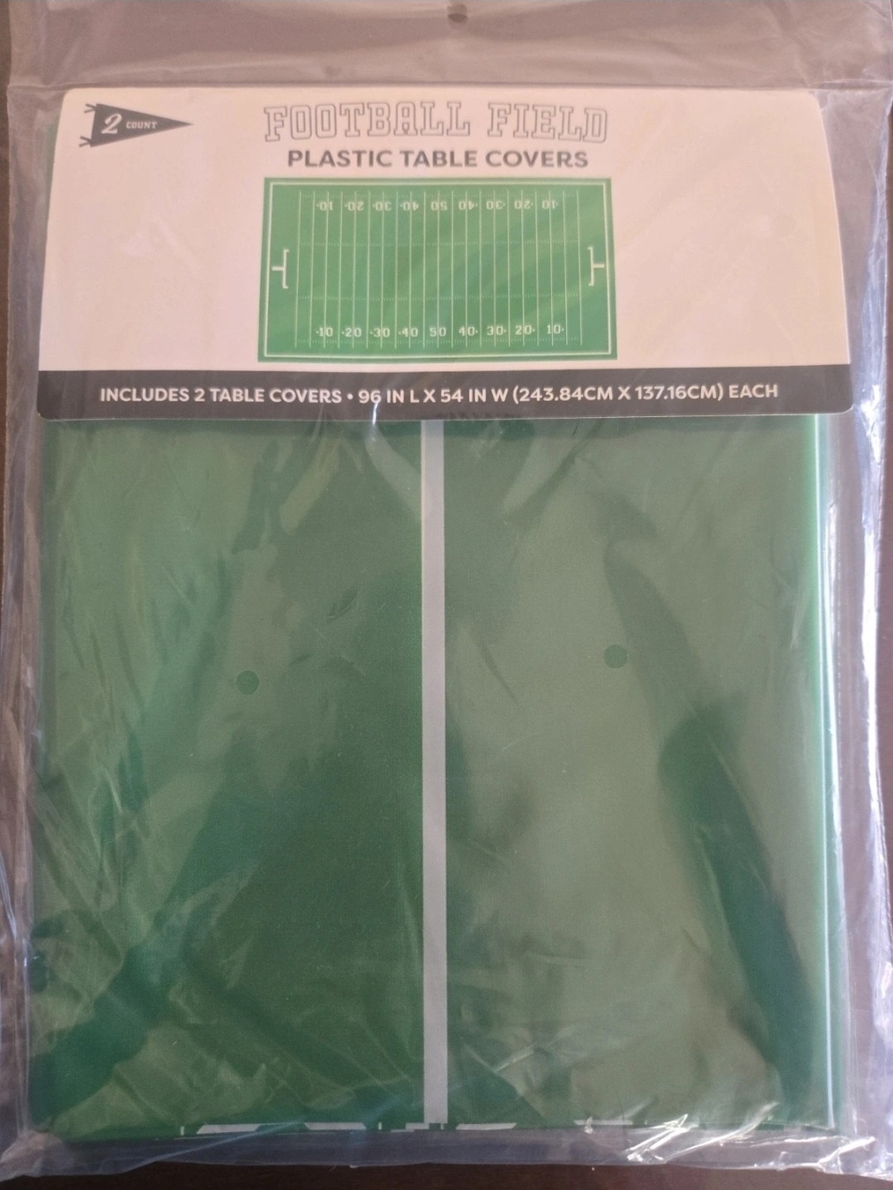 Football Field Plastic Table Covers - Green